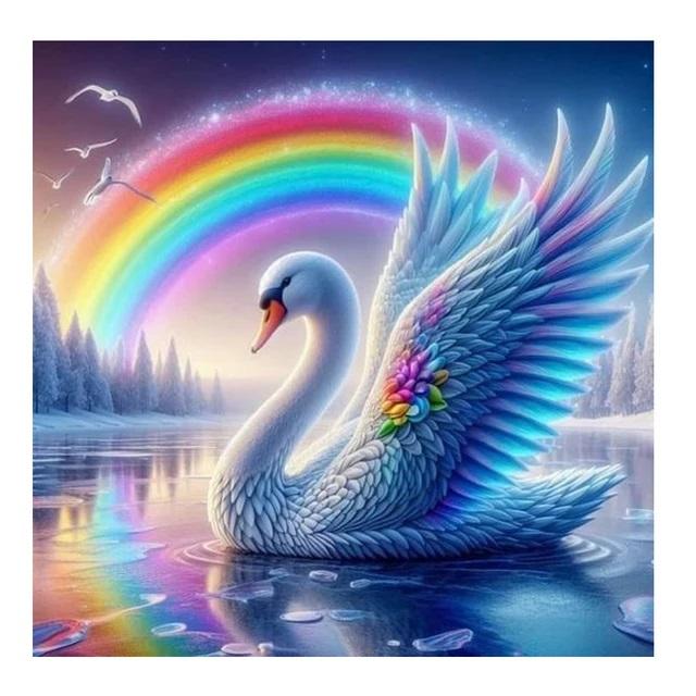 DIY Diamond Painting New 2024 White Swan Lover Full Square Round Diamond Mosaic Embroidery Animal Art Stitch Home Decoration Craft Kit Gift
