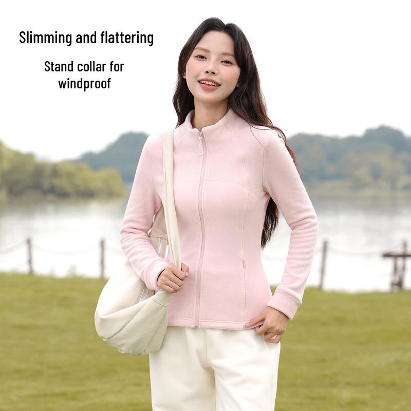 Baleno Women's Double-Sided Fleece Stand-Collar Slim Fit Jacket