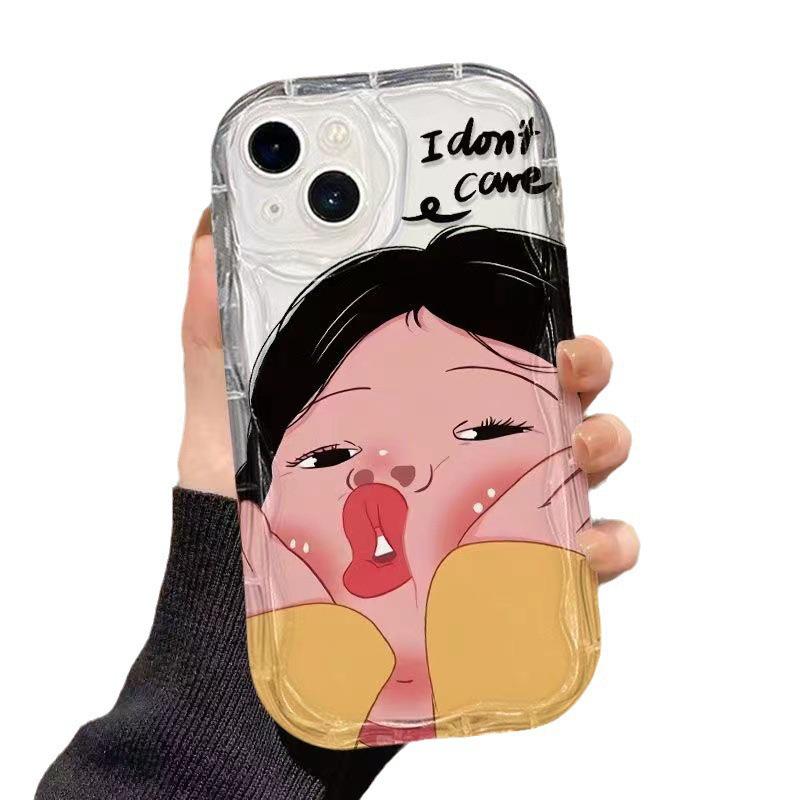 Trendy Transparent Funny Couple Phone Case for iPhone 15, 14/13 Pro, 11, 8 Plus/7/6