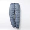 Women Men's Down Pants Winter High Waist Warm Straight Female Casual Trousers