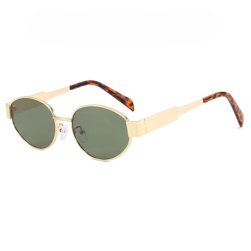Bohemian Vintage Metal Round Sunglasses With Uv380 Protection For Travel And Parties