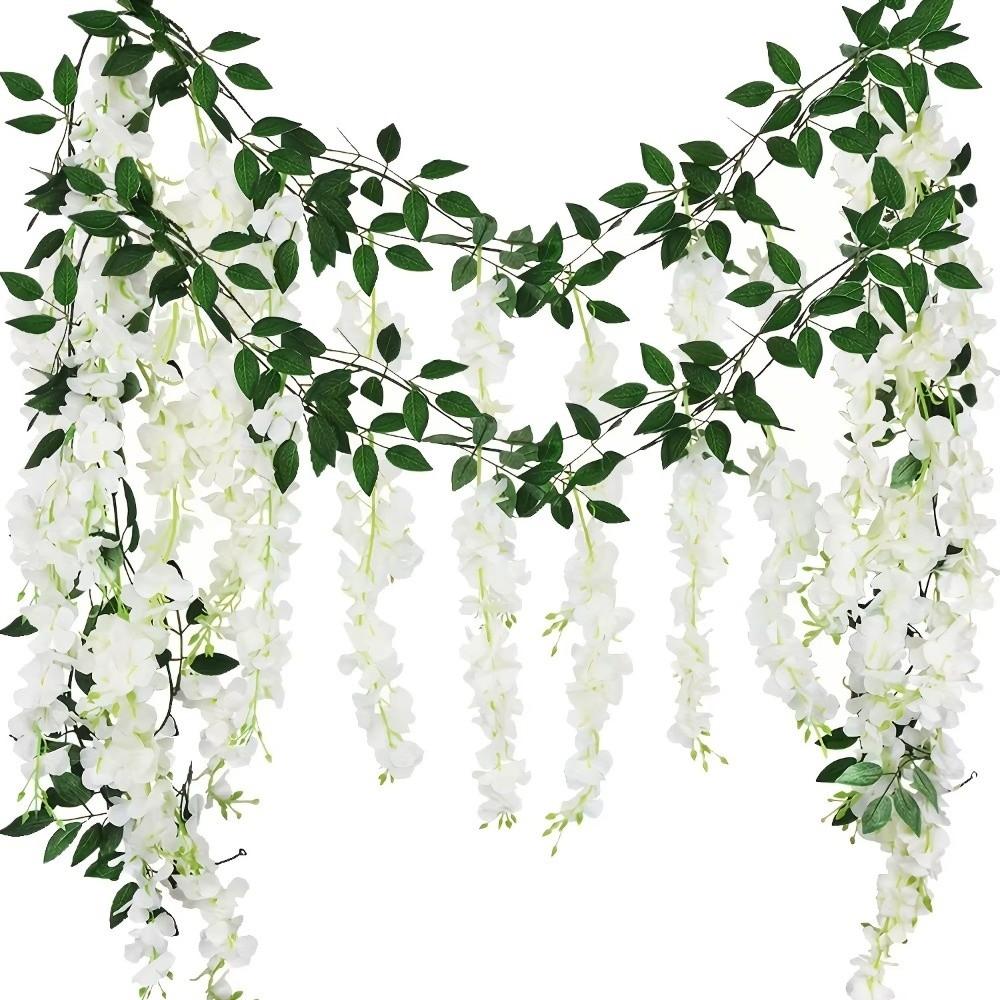 Single Branch Wisteria Wreath 1 Strip/15 Flowers Vine Plants Strips For Wedding Arches