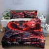 Fiery Phoenix and Serpent Design Bedding Duvet Cover Set  (1*Duvet Cover 2*Pillowcases, Without Duvet Insert)