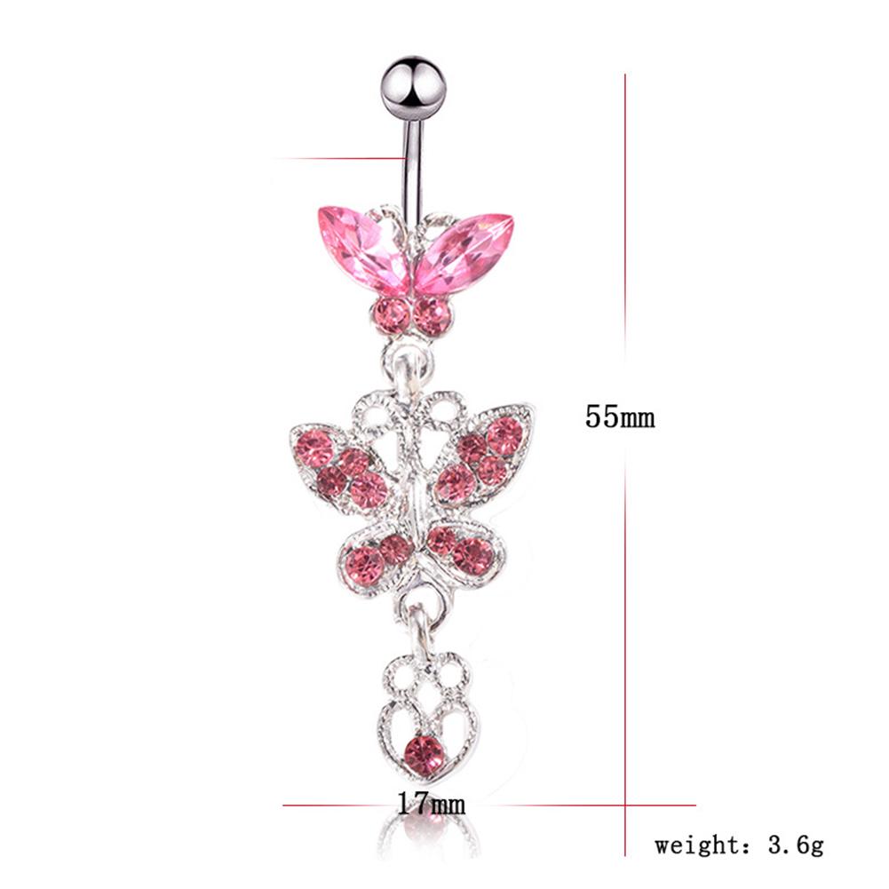 Rhinestone Glitter Long All-match Bowknot Dangle Belly Button Navel Ring
