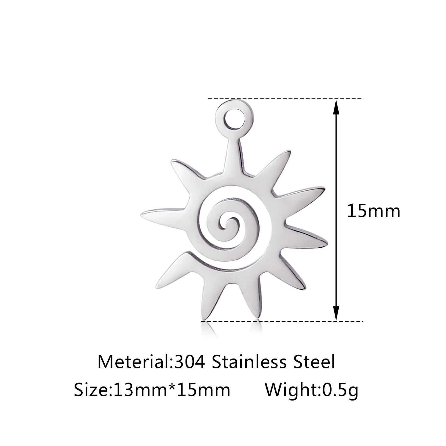 5 шт. Позолоченная нержавеющая сталь, цвет 18 карат, подвески-солнышки, подвески для DIY, ожерелье, браслет, серьги, подвески, ювелирные аксессуары
