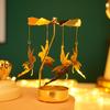 Gold Rotating Candle Holder Christmas Decor Metal Spinning Tealight Carousel DIY for Wedding Party Table Centerpiece Decoration