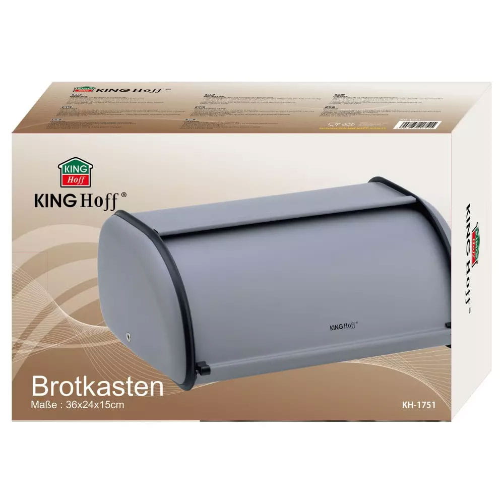 Chlebak stalowy mały 36cm KINGHOFF KH-1751 Szary