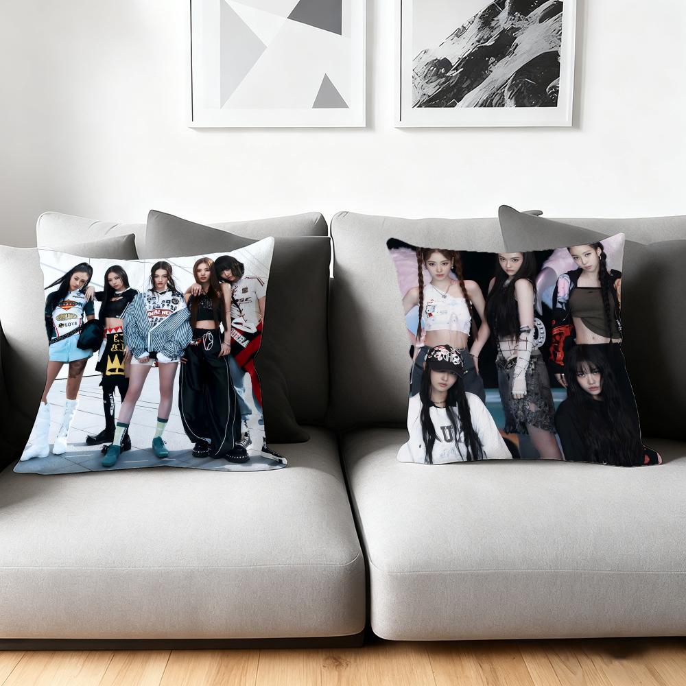 Korea Hot Girls Group Meowv Cushion Cover Silky Short Plush Home Sofa Cushion Cover - Invisible Zipper Home Decoration