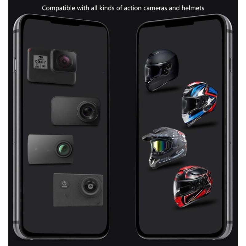 6 Piece Motorcycle Helmets Chin Mount Kit with Long Thumb Screw for Action Cameras and Smartphones