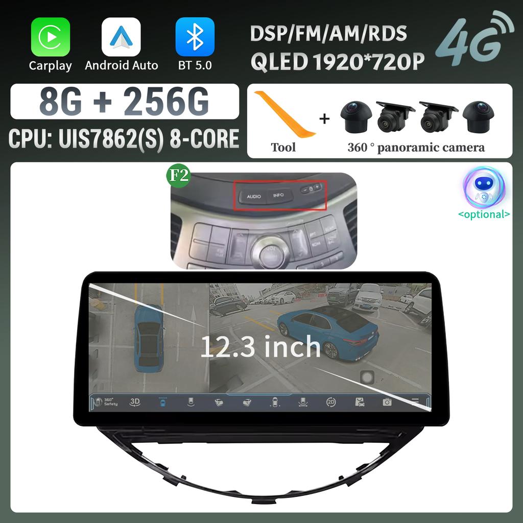 12.3inch For Subaru Tribeca 2007-2011 Car Radio Multimedia Navigation 4G GPS Android 14 Wireless Carplay Touch Head Unit Screen