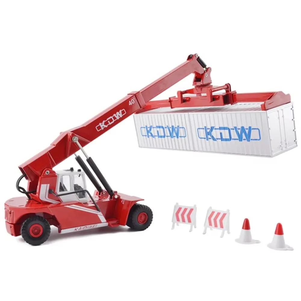 1:50 Scale Container Crane Model Front Lifting Cars Alloy Body Construction Vehicle Model Transport Engineering Sliding