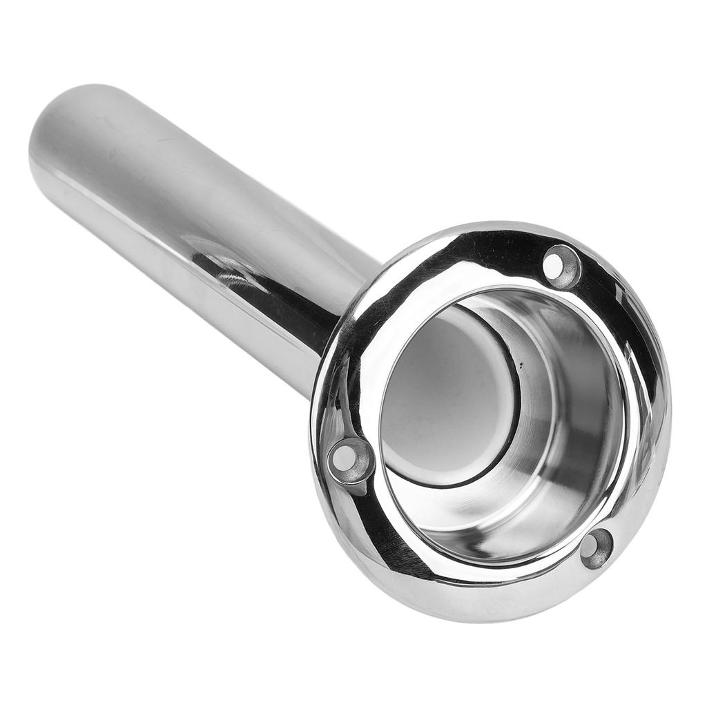 2 in 1 Boat Fishing Rod Cup Holder Stainless Steel Strong Structure 280mm Round Top Cup Holder for Yacht Ship 30 Degrees