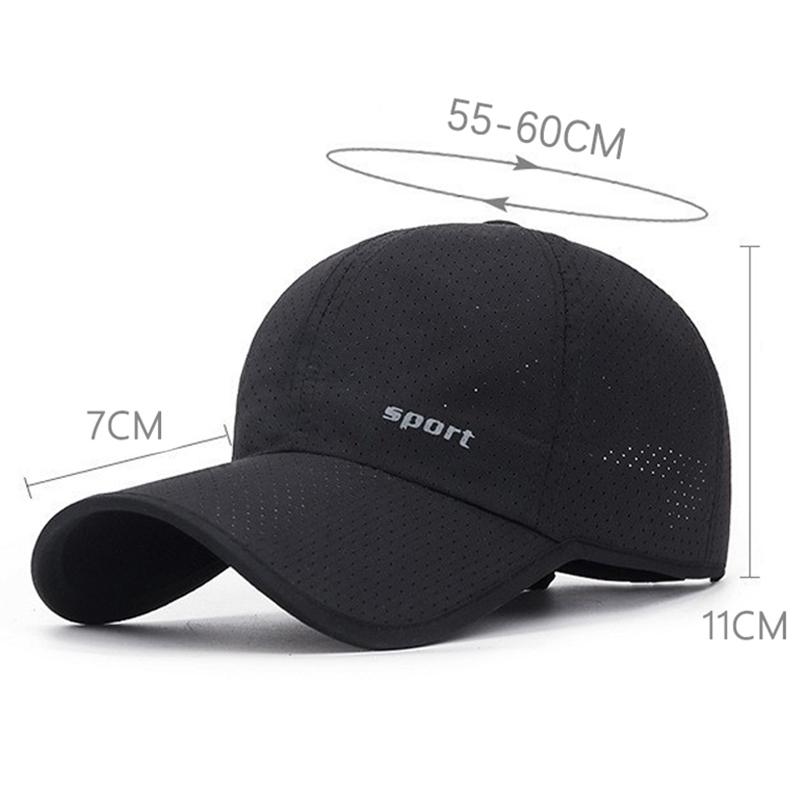 Hollow Mesh Baseball Cap For Men Summer Quick-Drying Breathable Sun Visors UV Protection Beach Hat Outdoor Sport Tennis Golf Cap Hip Hop Hats