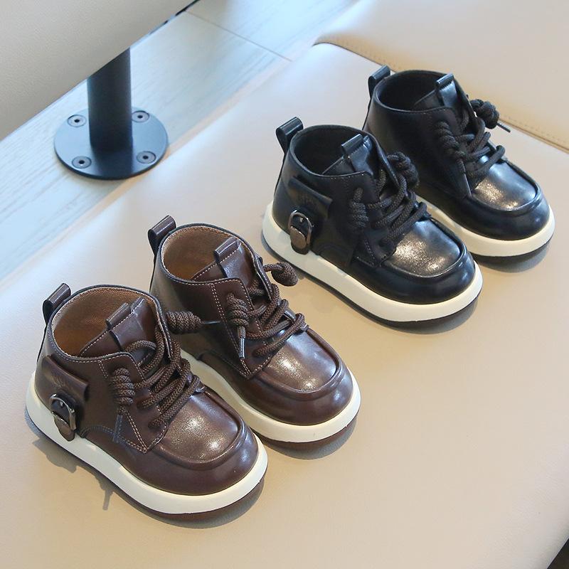 Children's Martin boots 2025 spring and autumn new boys' short boots British fashion girls' leather boots soft-soled baby shoes list