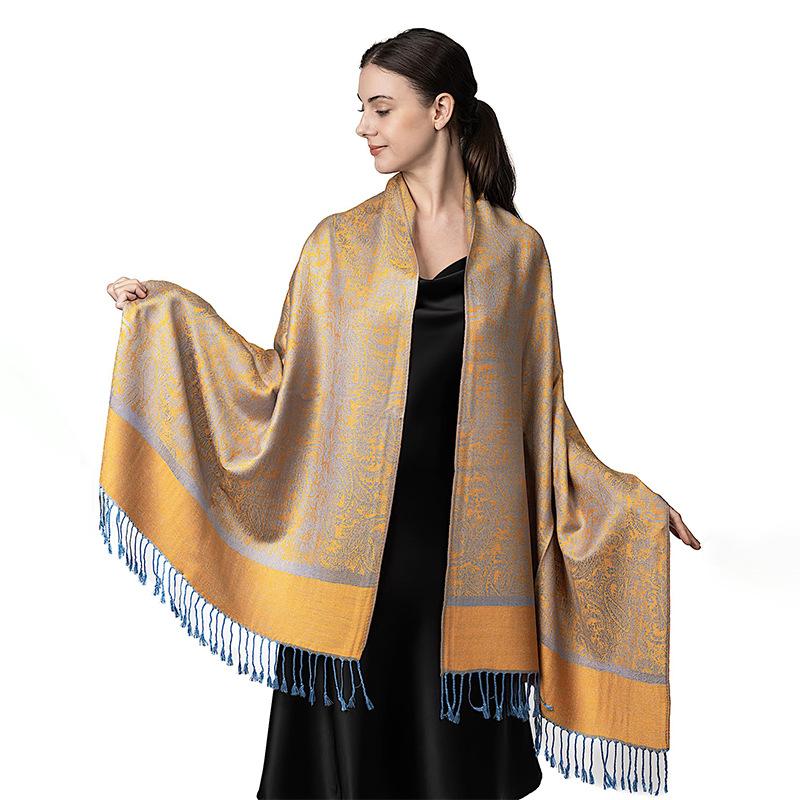 Luxury Brand Light Luxury Shawl Women'S Wrap Scarf Design Jacquard High-End Imitation Cashmere