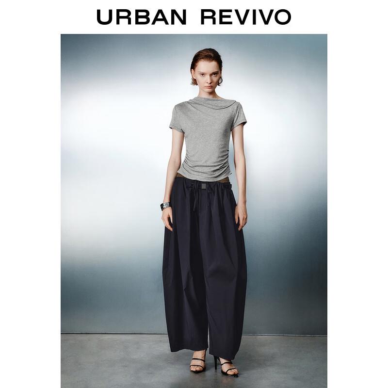 

UR Women s Summer Slim Fit Pleated Short Sleeve T-Shirt S