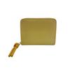Compact Zip Wallet Leather Knot Bifold Wallet Yellow Leather Used