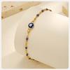 Vnox Vintage Evil Eye Anklets For Women,Religious Metal Enamel Beads Chain Bracelets Ankle Chain, Adjustable Steel Foot Jewelry