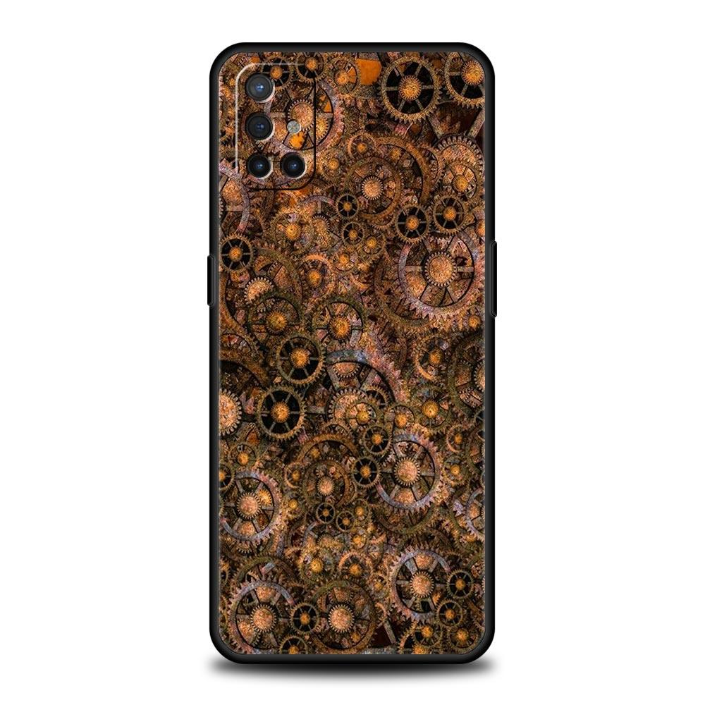 Mechanical Gear Pattern Phone Case For Oneplus 13R 13 12R 11 10T 10R Nord N100 N200 N10 10 9 9R 9RT CE 3 2 Z Pro Soft TPU Cover