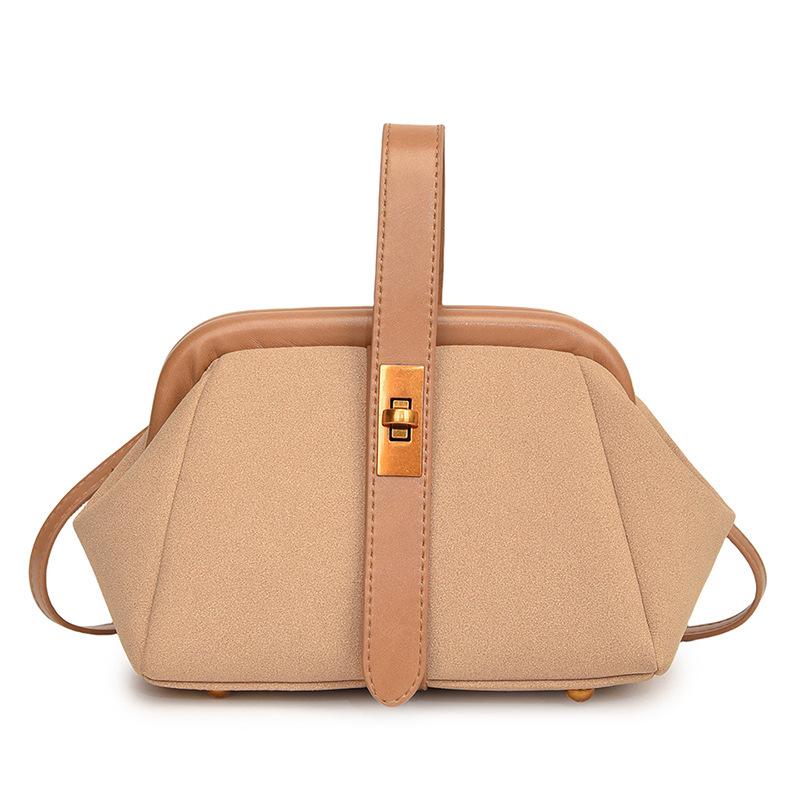 

New stylish and simple shell bag solid color small fresh shoulder messenger bag portable underarm women s bag