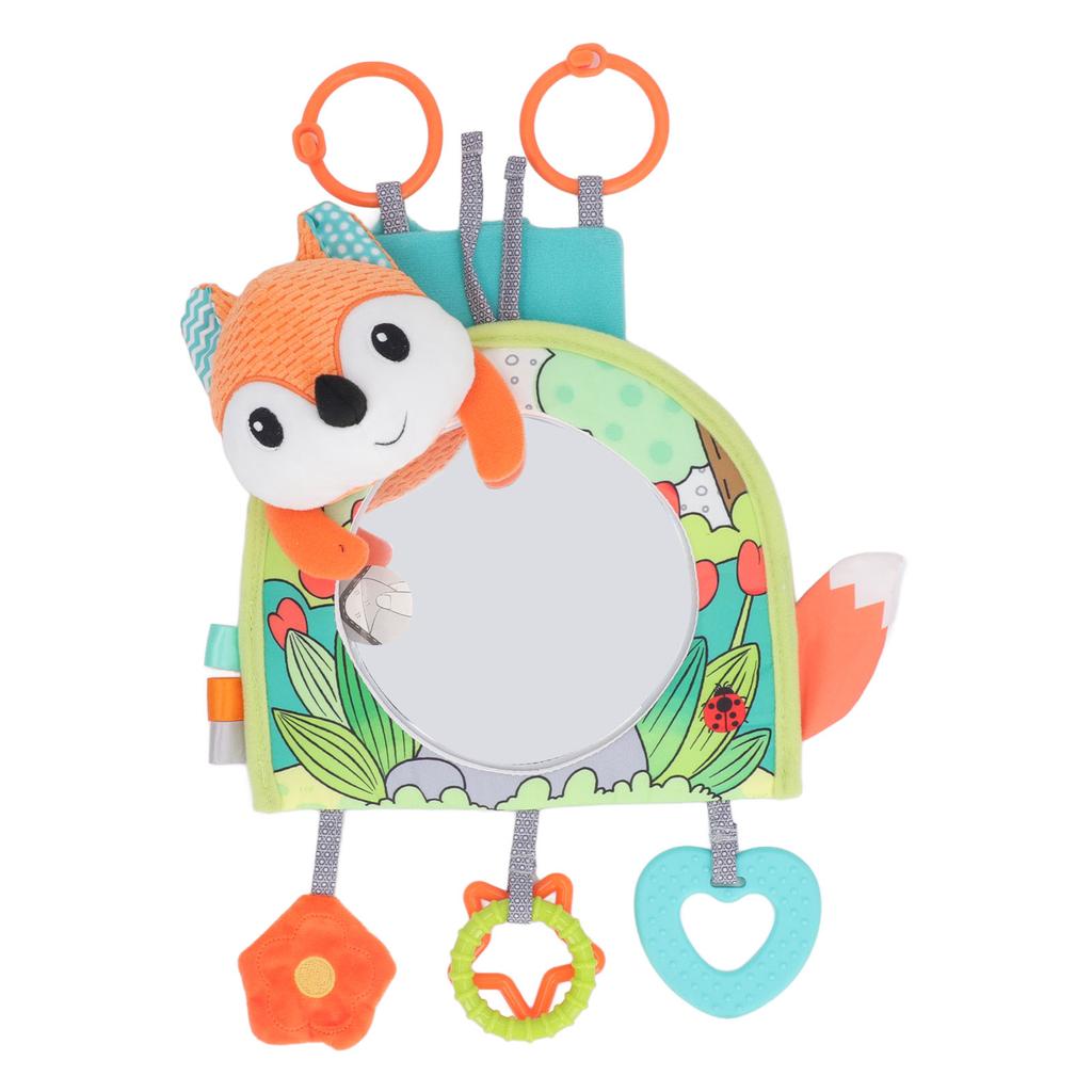 Infant Car Toy with Mirror Enhances Sensory Fine Motor Skills Soft Fabric Rear Facing Mirror Car