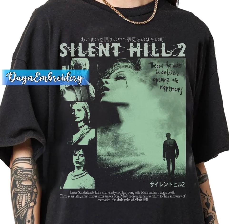 Футболка Silent Hill в графическом стиле 90-х, Ретро футболка Silent Hill (bootleg rap), Унисекс футболка с Джеймсом S