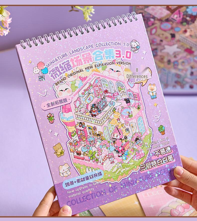 Serene Town 3D Mini Landscaping Sticker Book for Kids