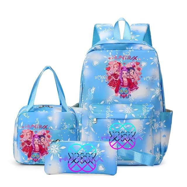 3-teiliges Schulrucksack-Set für Schüler Große Kapazität Oxford-Stoff Schultasche mit Schultergurt und Federmäppchen