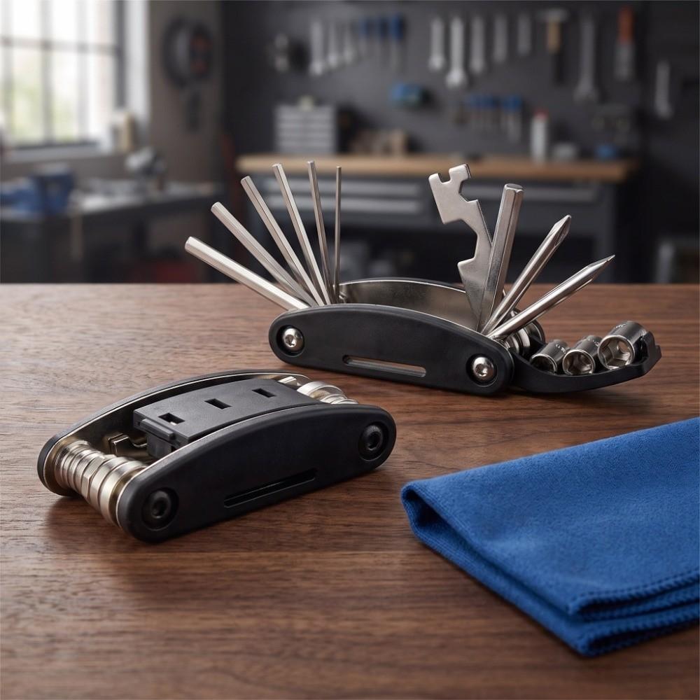 2PCS Foldable Mountain Bike Repair Kit 16-in-1 Cycling Repair Tool  Outdoor Riding