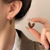 Autumn/Winter Myriad Series Retro Coffee Light Luxury Stud Earrings - Versatile Women's Style.