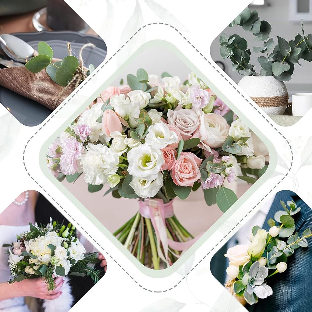 30PCS 3 Kind Mixed Fake Plant Eucalyptus Leaf Christmas Decorations Home Garden Wedding Bride Holding Bouquet Artificial Flowers