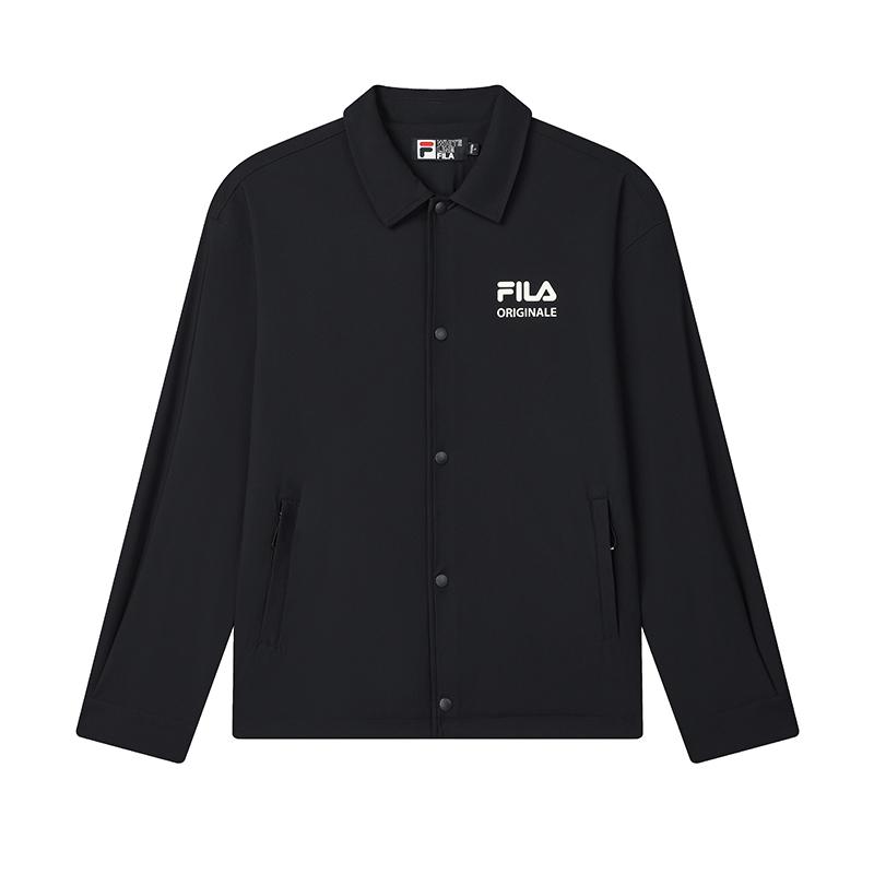 FILA Original 2025 Q1 Casual Versatile Knitted Long Sleeve Jacket Men jackets Black F11M519501FBK