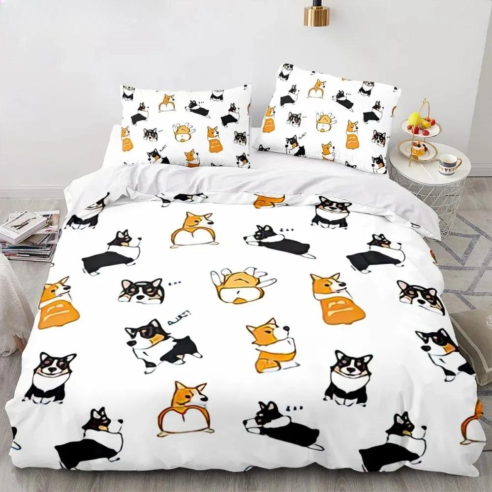 Shiba Inu Dog Bedding Set Animal Dogs Duvet Cover Double King Twin Single Bed Sets For Kids Boys Decor Home Custom Bed Linen