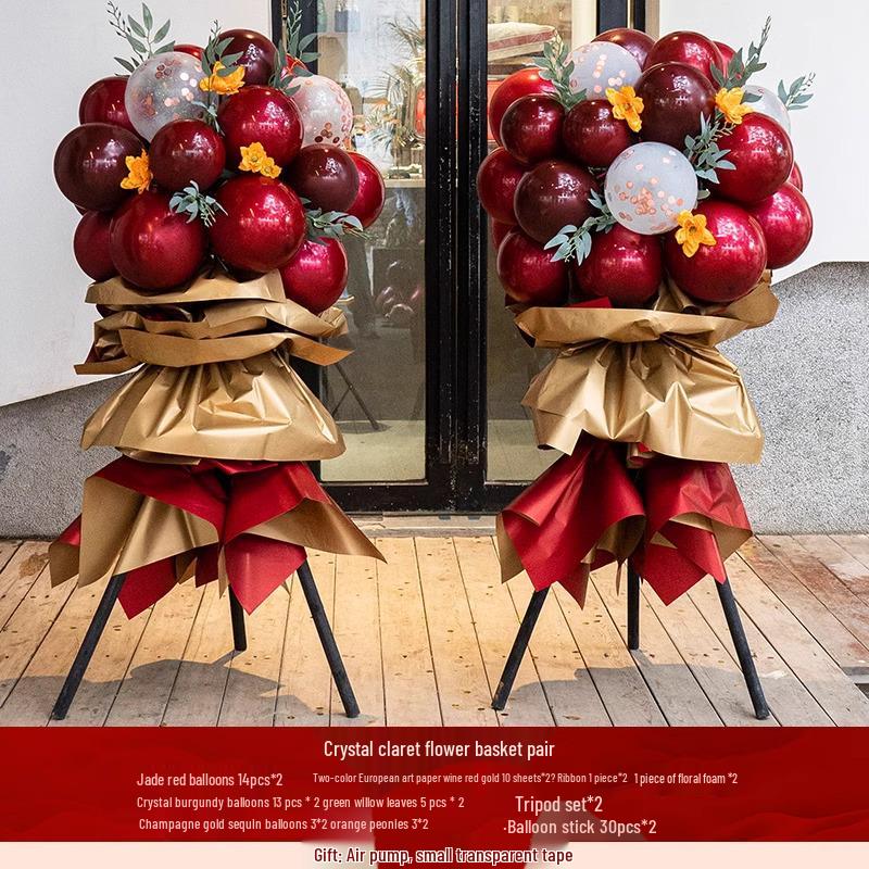 National Day Decorative Balloon Column & Flower Basket for Event Atmosphere