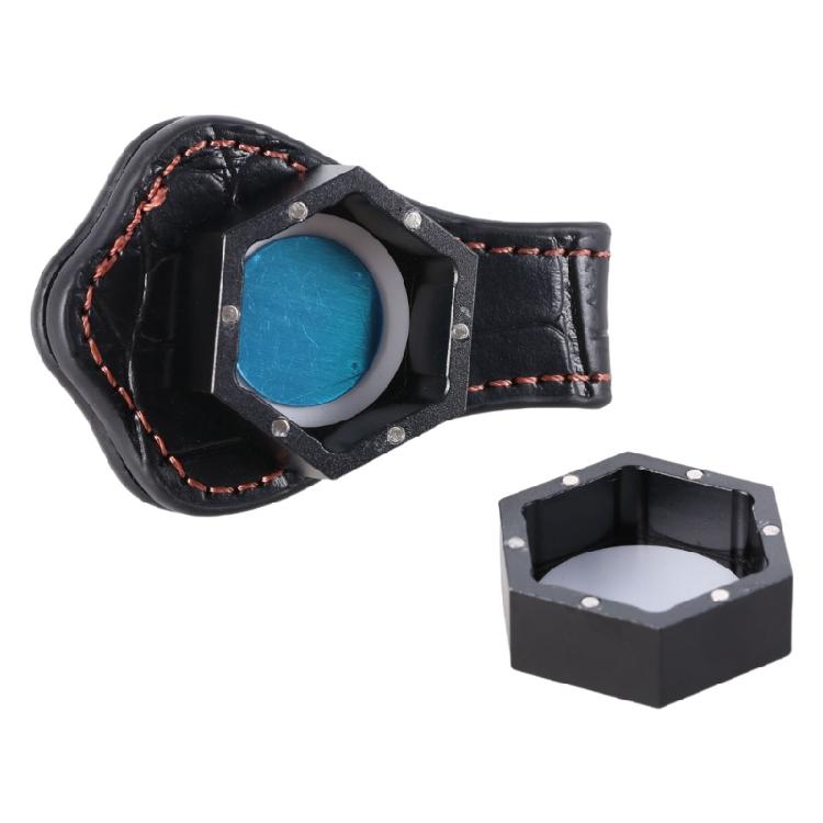 Hexagon Billiard Snooker Pool Cue Chalk Holder With Belt Clip Portable Leather Magnetic Pocket Billiard Chalk Holder