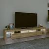 VidaXL Meuble TV avec Lumières LED Centre de Divertissement Rangement Meuble Média Meuble de Salon Salle de Séjour Maison 3152788