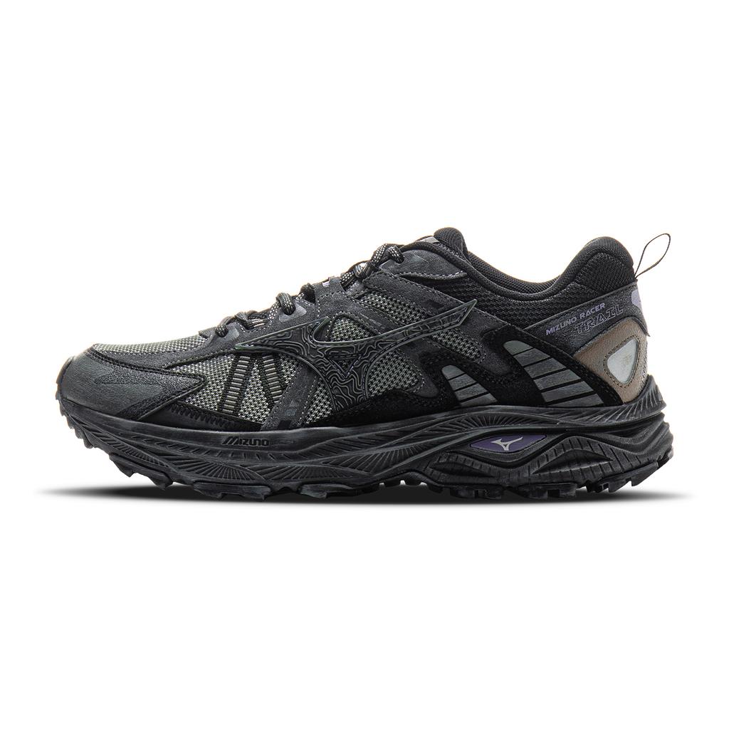 Mizuno Racer Trail Comfortable Shock Absorption Support Lightweight Breathable Low-Top Running Shoes Unisex Running Shoes Black D1GH223815