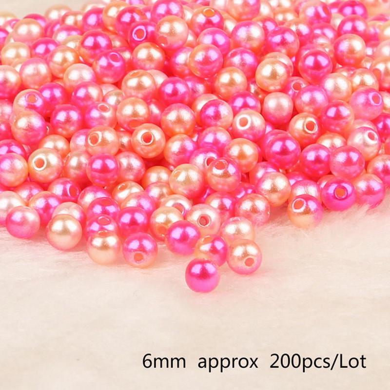 

АБС-акриловые искусственные бусины (4,6,8 и 10 мм) для изготовления ювелирных изделий своими руками 6mm 200pcs фуксия/жёлтый