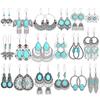 Popular Water Drop Shape Retro Long Earrings Fashion Creative Bells Acrylic Turquoise Earrings Women
