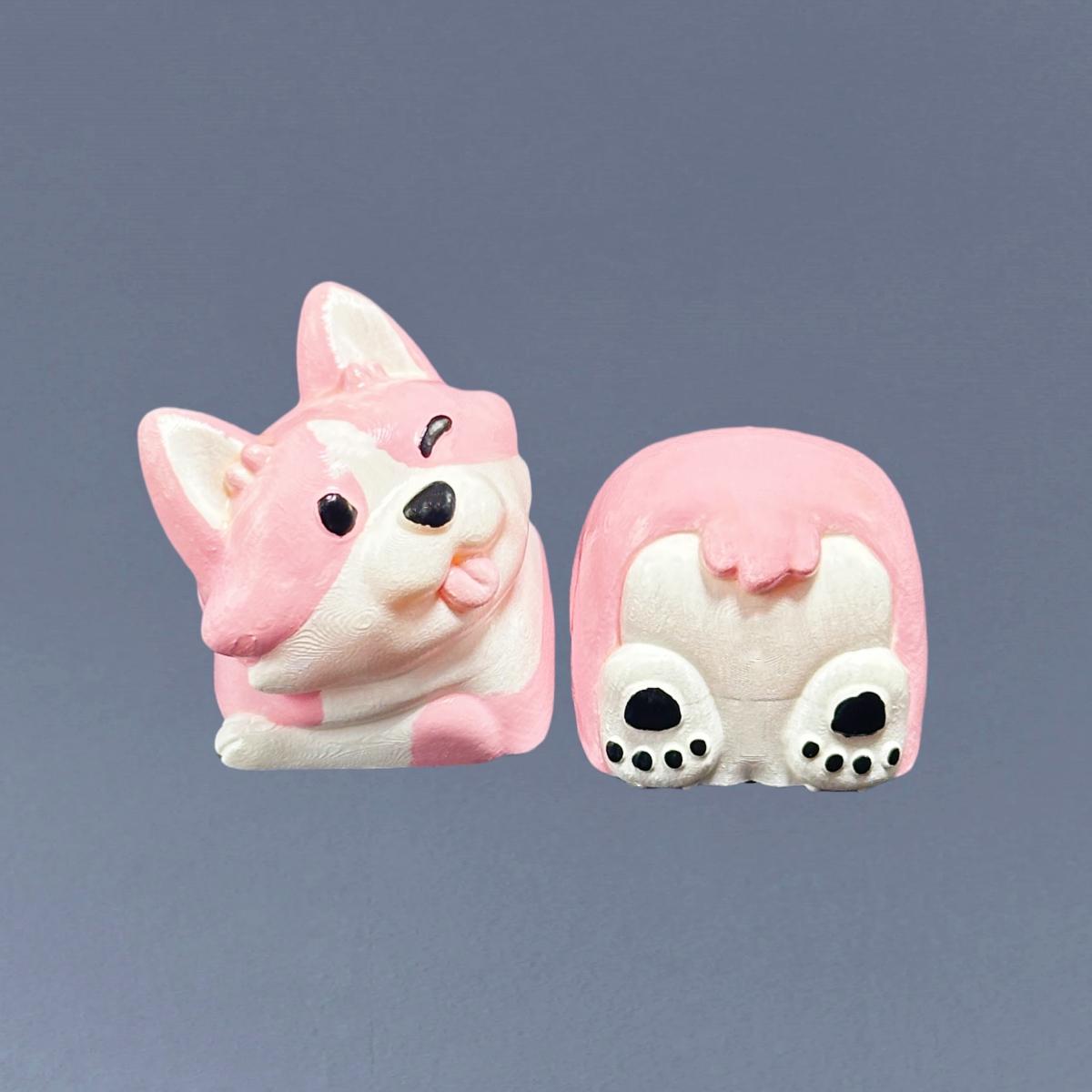 

Corgi Keycap Butt Chai Dog Manual Painting Creative Personality Cute 3D Keycaps Mechanical Keyboard Key Cover mouse pad розовый