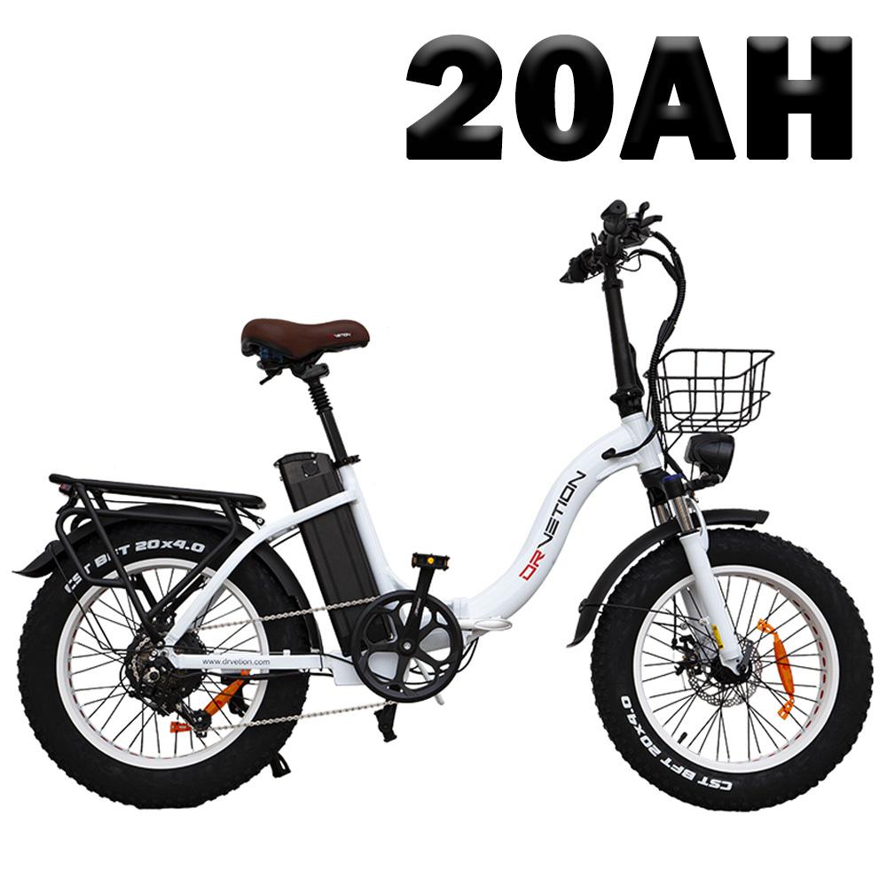 Drvetion CT20 20" Step-Through E-Bike 750W 48V10/15/20Ah City E-Bike, Foldable Design, Basket & Rear Rack for Daily Commuter & Outdoor Use