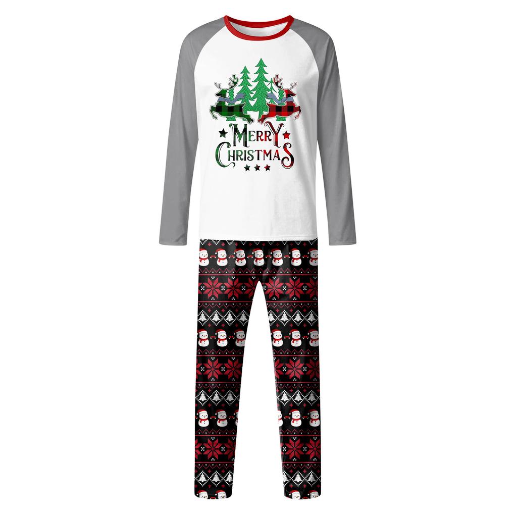 Familienpassende Drucksets Pyjamas Loungewear Outfits Familienpassendes Langarm-Oberteil+Hose Set