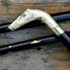 Solid Brass Horse Head Handle Handmade Style Wooden Stick Walking Shaft Cane