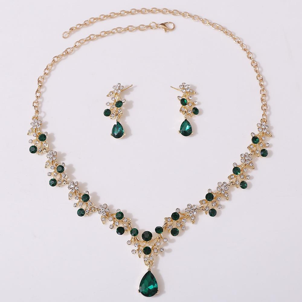 Flower Flower Choker Necklace Set Vintage Necklace Set Exquisite Necklace Earrings Set  Women