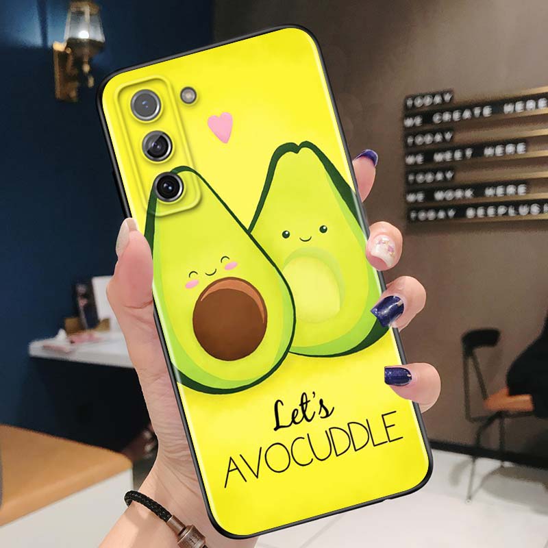 

Милый авокадо для Samsung Galaxy S21 Ultra Plus Note 20 10 9 8 S10 S9 S8 S7 S6 Edge Plus черный мягкий чехол для телефона Samsung S21 Plus