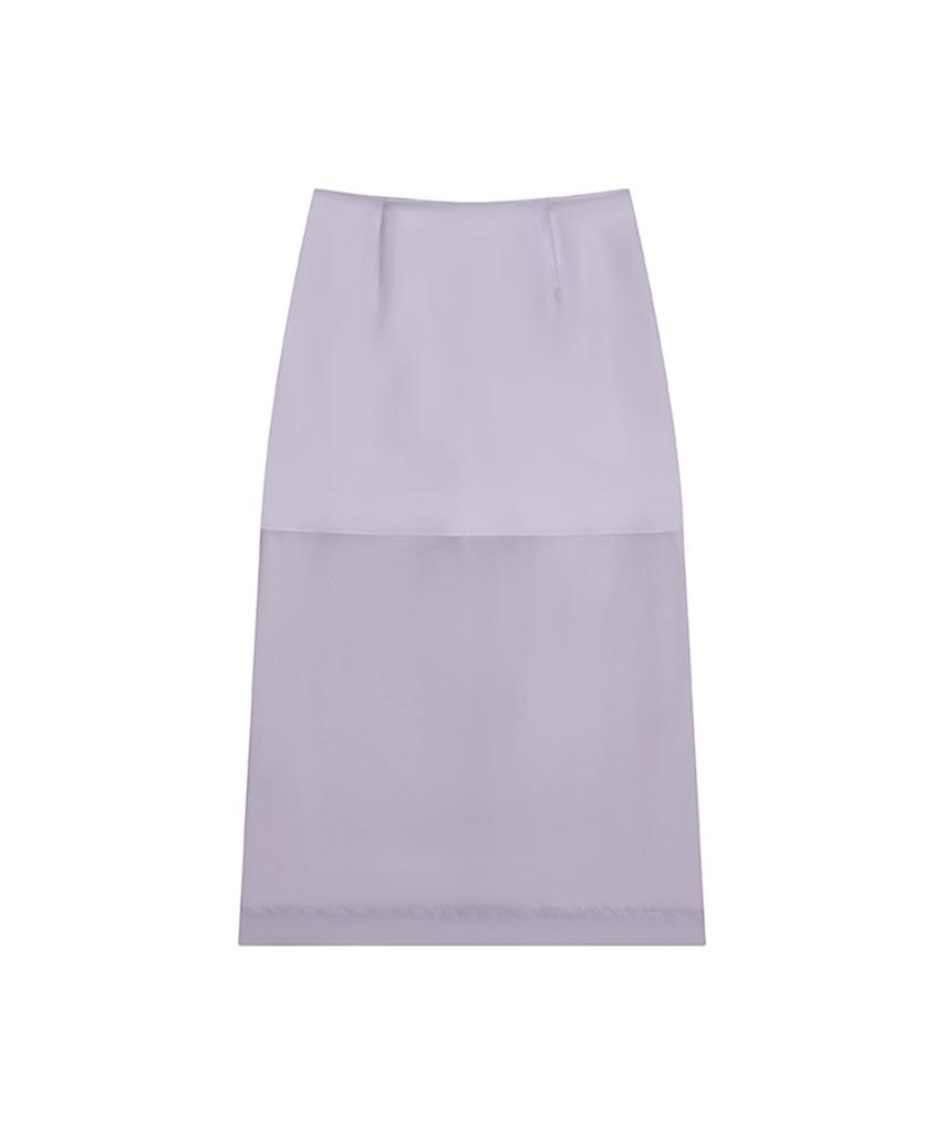 Kwinseulaebis Sheer Glossy Mid-Length Skirt