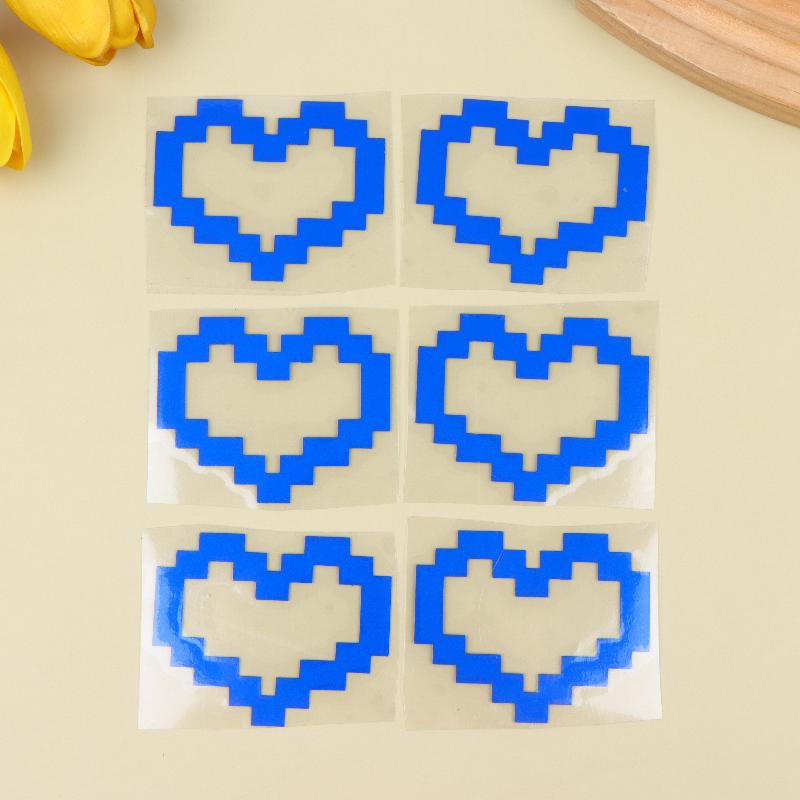 6Pcs Mosaic Heart-Shaped Pixel Heart-Shaped Car Window Decoration Waterproof Headlight And Taillight Decoration Stickers