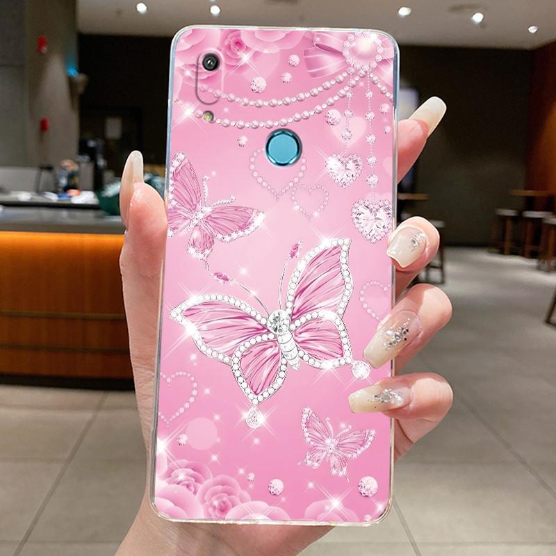 Casing For Huawei Y6 2019 Case Clear Soft Silicone Pretty Butterfly Flower Cover For Coque Huawei Y6 Prime Y 6 2019 MRD-LX1 Case