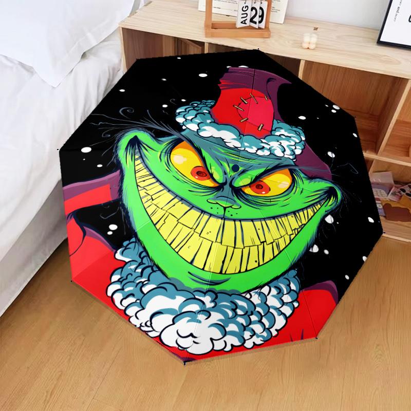 Christmas Collage Umbrella Folding umbrella, automatic umbrella 8-Frame for Travel, camping Use Gift for Halloween Christmas