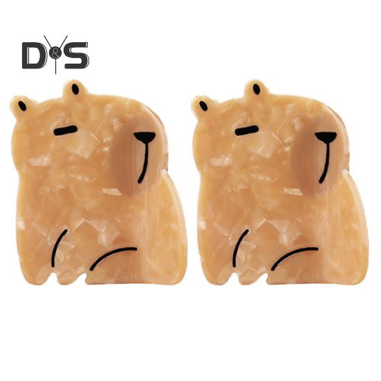 

1/2 шт., зажим для волос Capybara, нескользящий, сильная фиксация, уксусная кислота, женские, густые, тонкие, вьющиеся волосы, зажим для волос, аксессуары для волос, подарки для любителей животных 2pcs